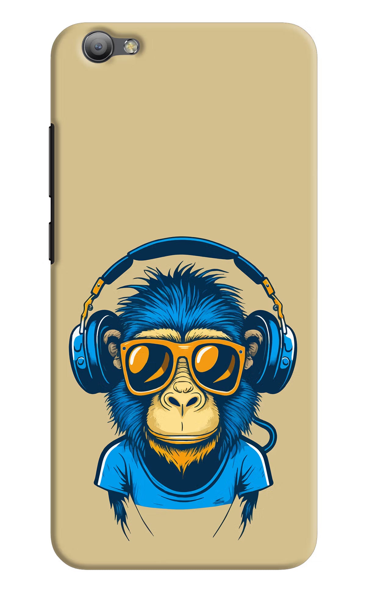 Monkey Headphone Vivo V5/V5s Hard Case Back Cover by Casekaro