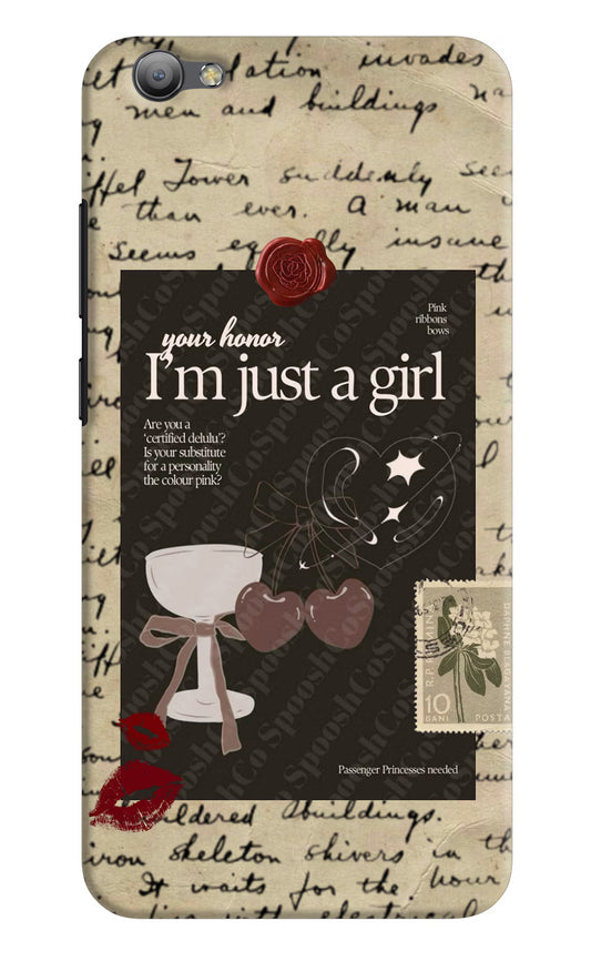 I am just a girl Vivo V5/V5s Hard Case Back Cover by Casekaro