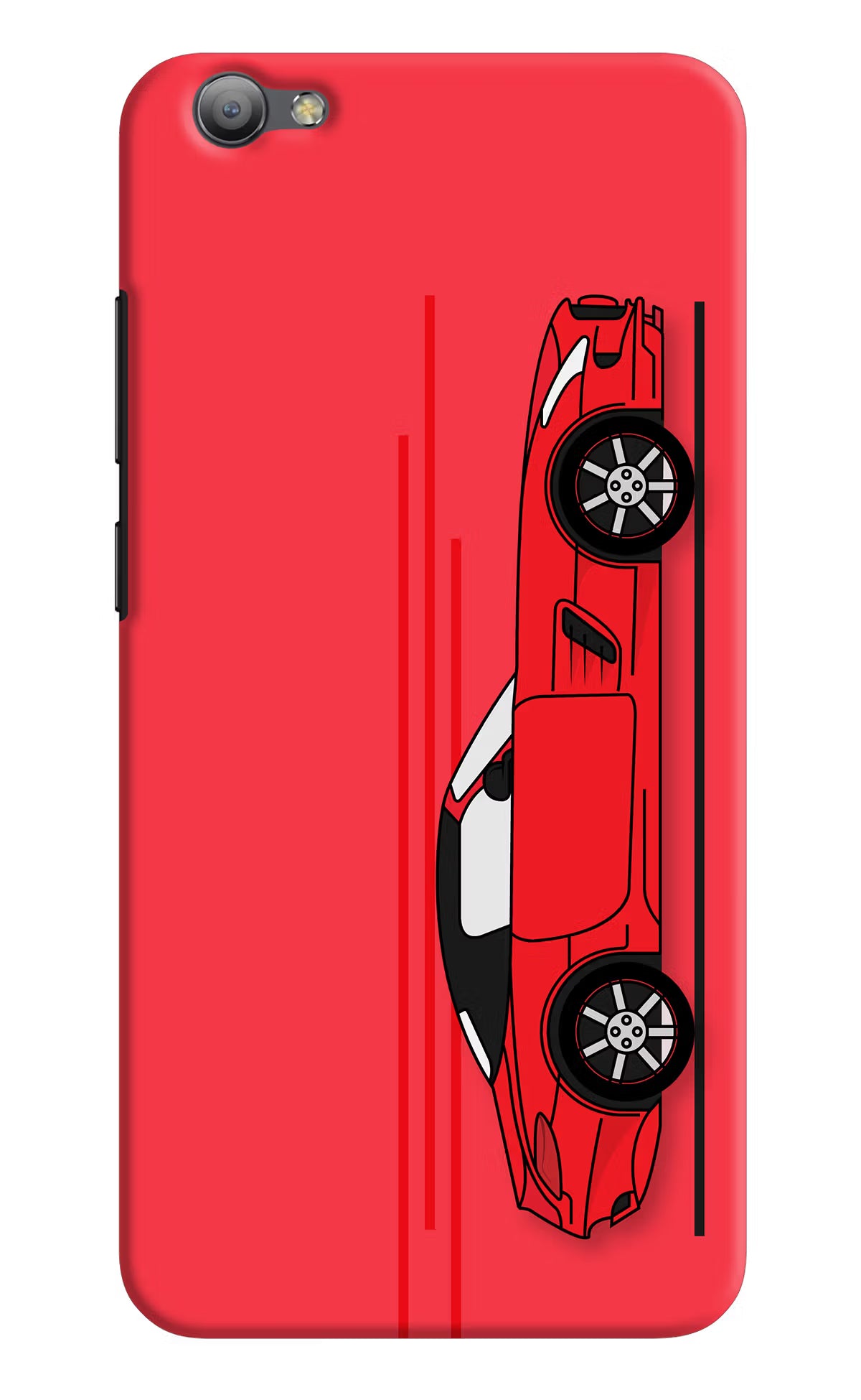Red Velocity Vivo V5/V5s Hard Case Back Cover by Casekaro