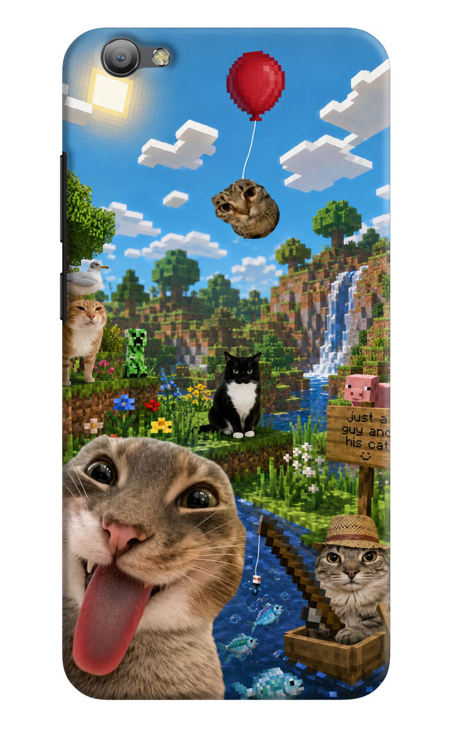 Minecraft Cat Chaos Vivo V5/V5s Hard Case Back Cover by Casekaro