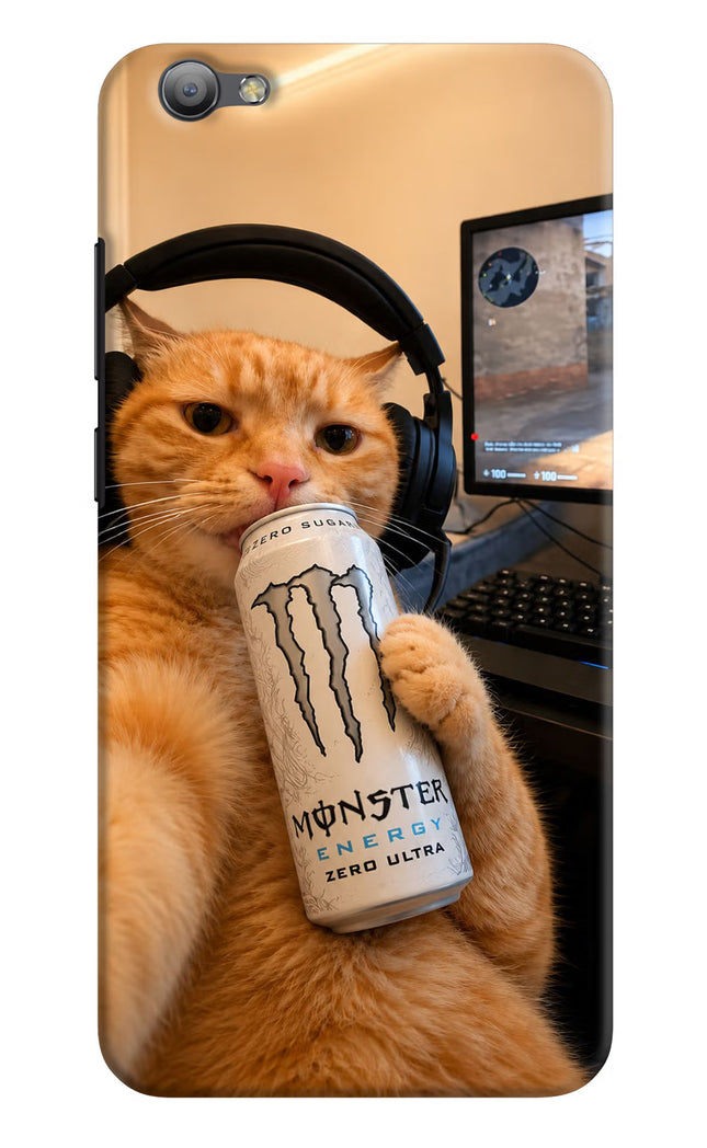 Gamer Cat Energy Vivo V5/V5s Hard Case Back Cover by Casekaro