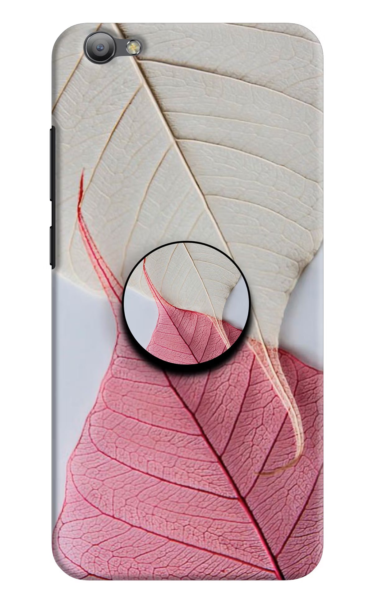White Pink Leaf Vivo V5/V5s Pop Case by Casekaro