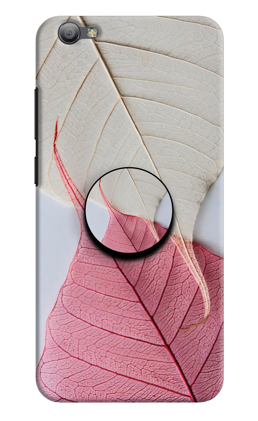 White Pink Leaf Vivo V5/V5s Pop Case, Hard case
