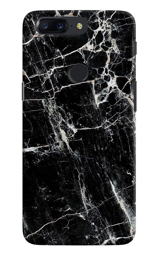 Black Marble Texture Oneplus 5T Hard Case Back Cover by Casekaro