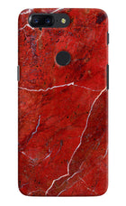 Red Marble Design Oneplus 5T Hard Case Back Cover by Casekaro