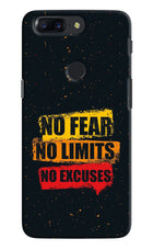 No Fear No Limits No Excuse Oneplus 5T Hard Case Back Cover by Casekaro