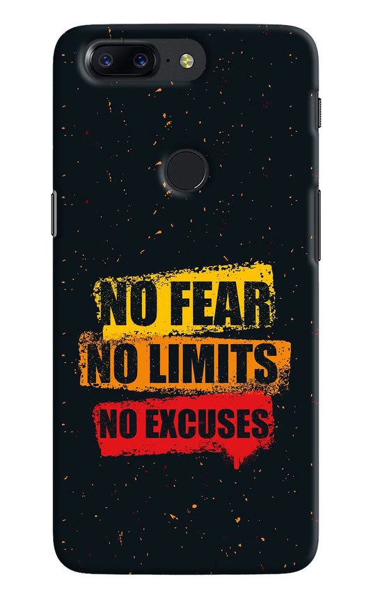 No Fear No Limits No Excuse Oneplus 5T Hard Case Back Cover by Casekaro