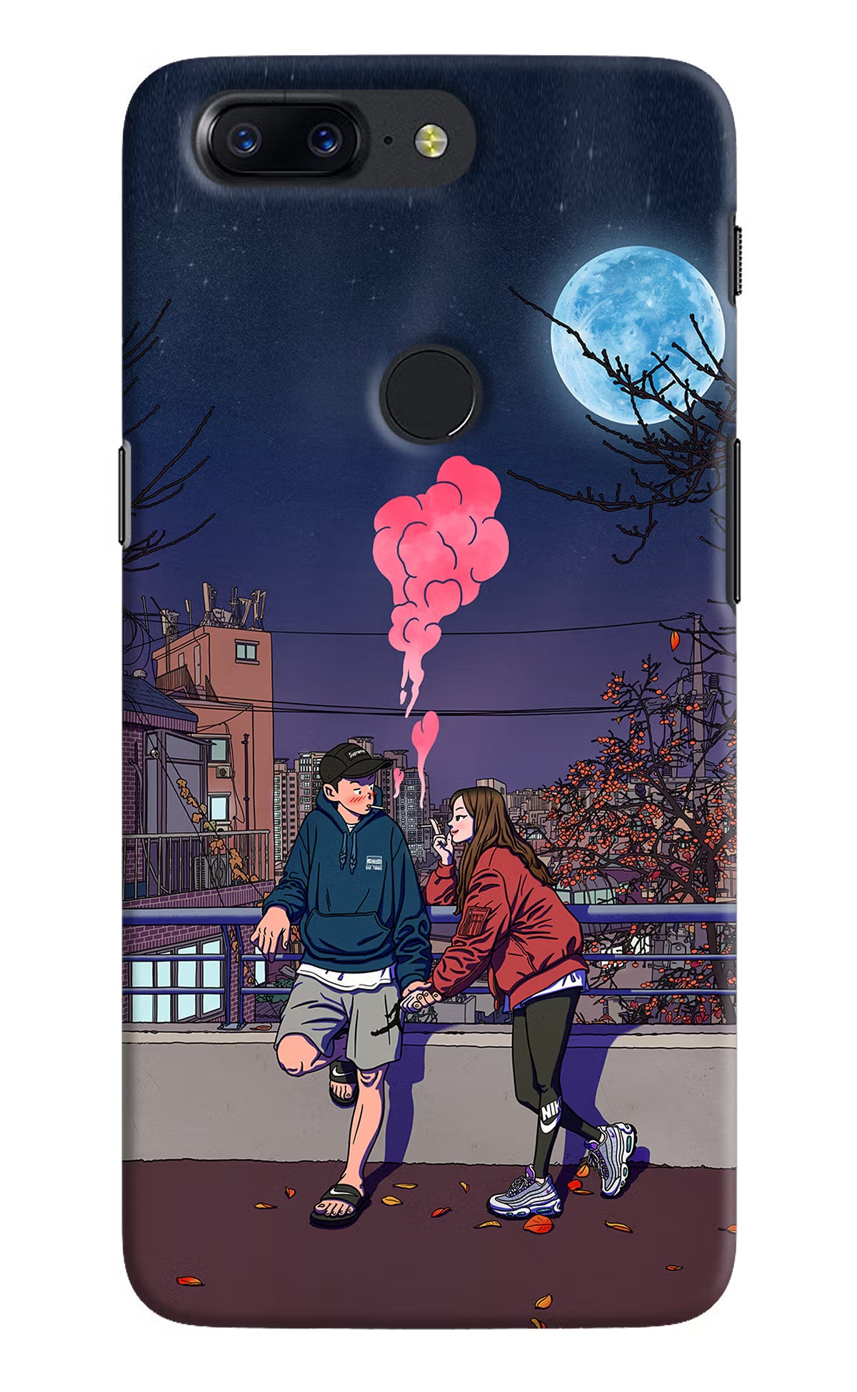 Chilling Couple Oneplus 5T Hard Case Back Cover by Casekaro