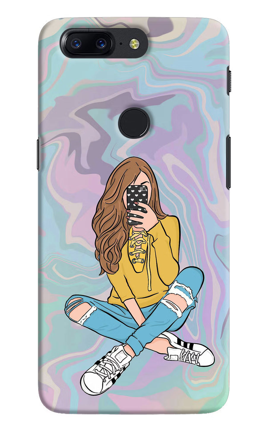 Selfie Girl Oneplus 5T Back Cover, Hard case