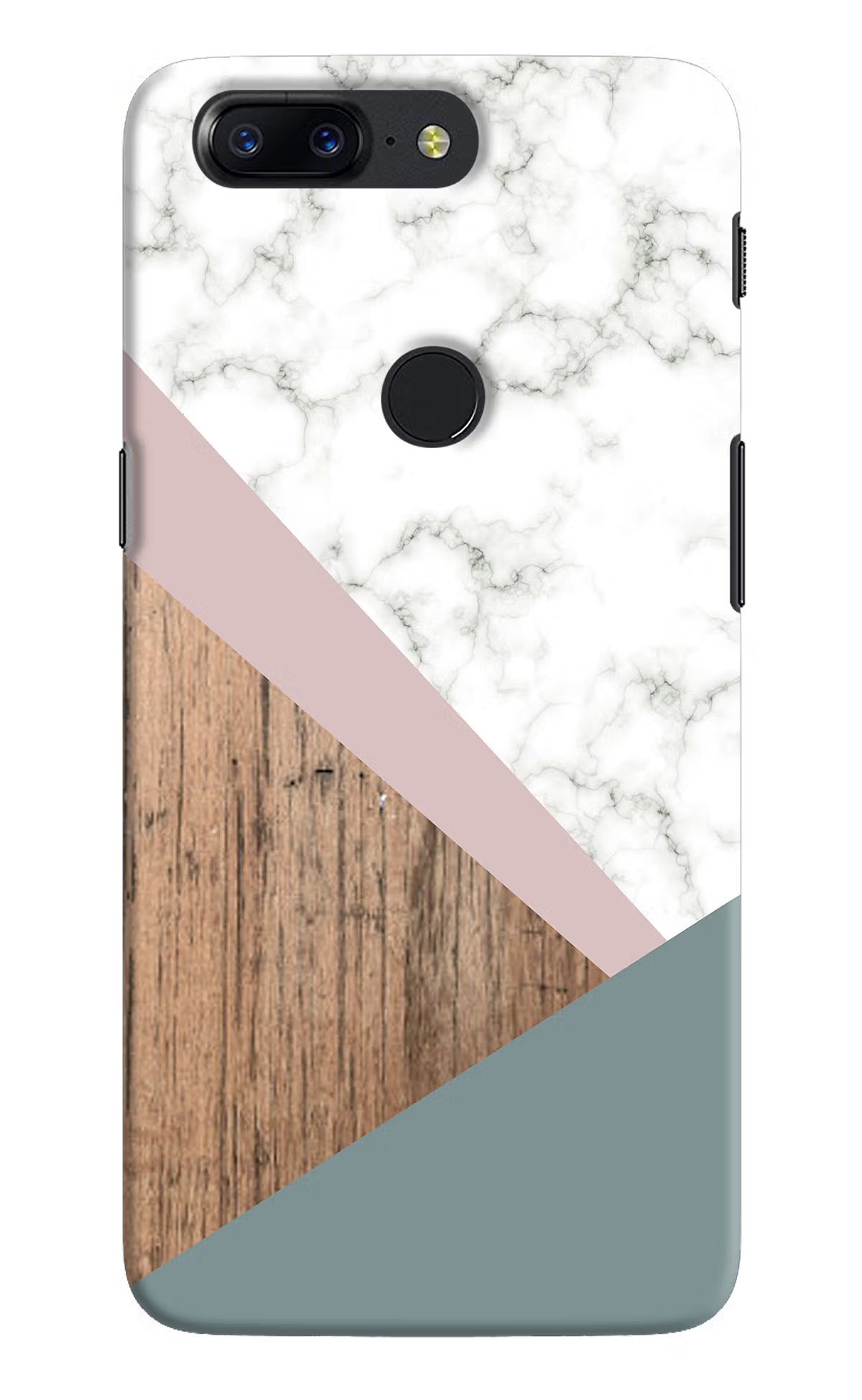 Marble wood Abstract Oneplus 5T Hard Case Back Cover by Casekaro