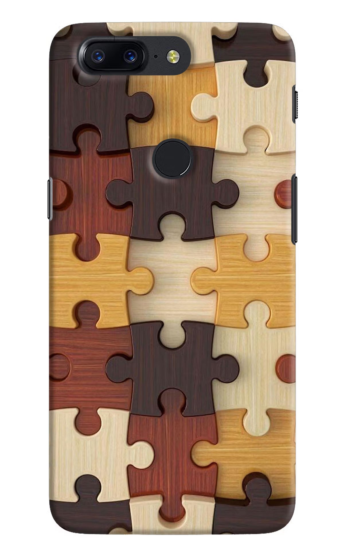 Wooden Puzzle Oneplus 5T Hard Case Back Cover by Casekaro