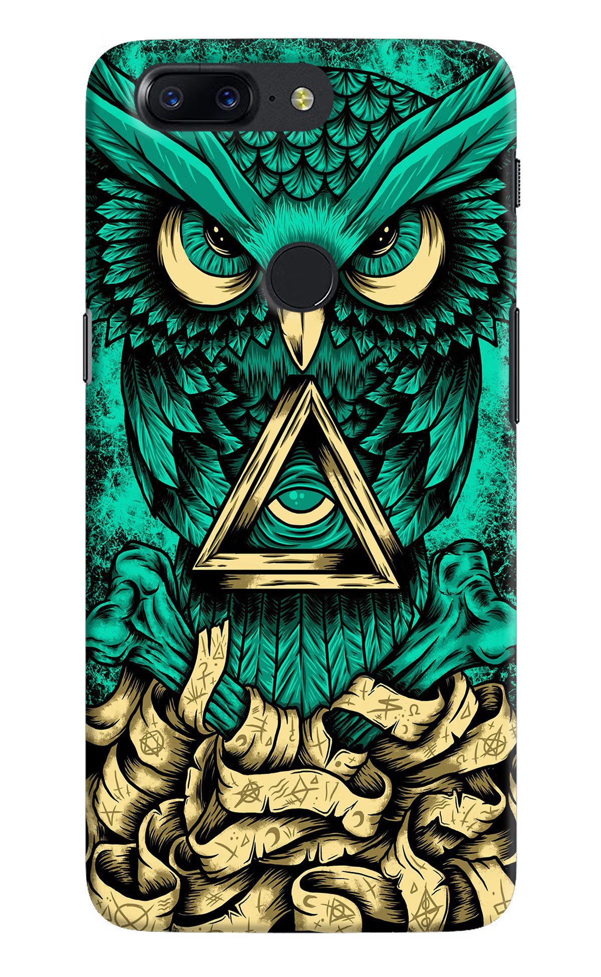 Green Owl Oneplus 5T Hard Case Back Cover by Casekaro