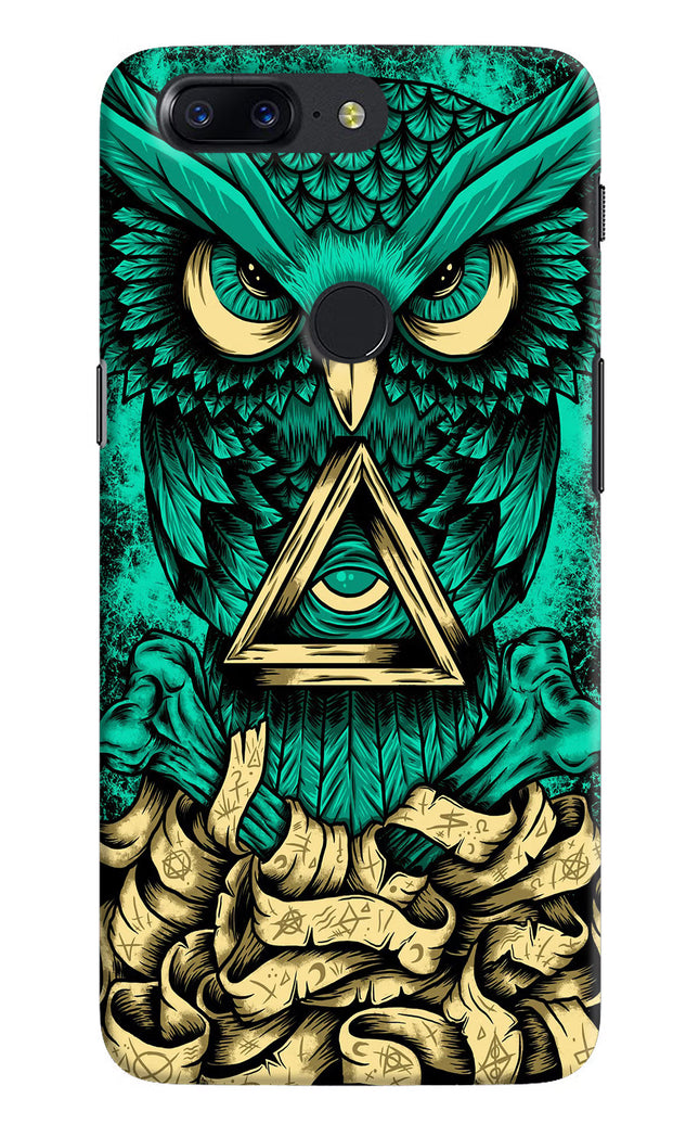 Green Owl Oneplus 5T Hard Case Back Cover by Casekaro