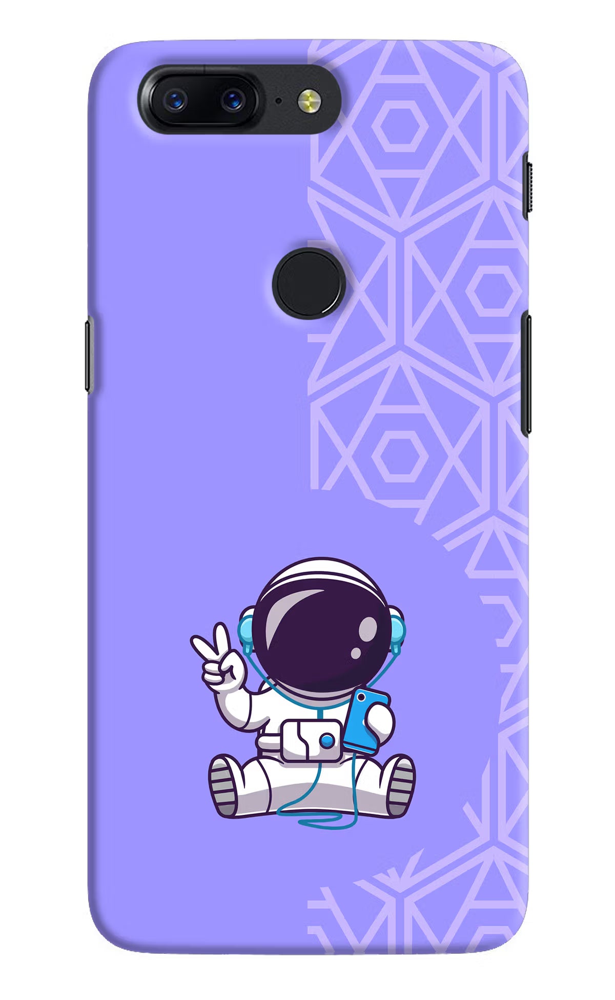 Cute Astronaut Chilling Oneplus 5T Hard Case Back Cover by Casekaro