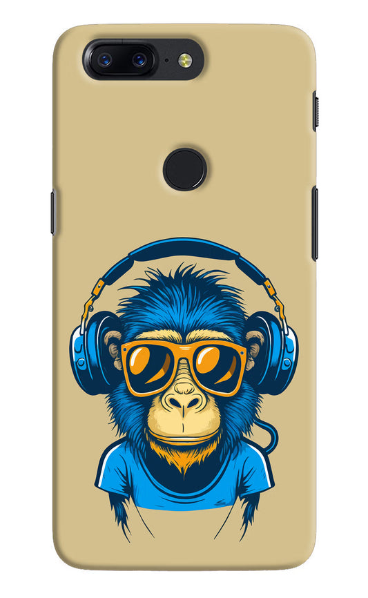 Monkey Headphone Oneplus 5T Hard Case Back Cover by Casekaro