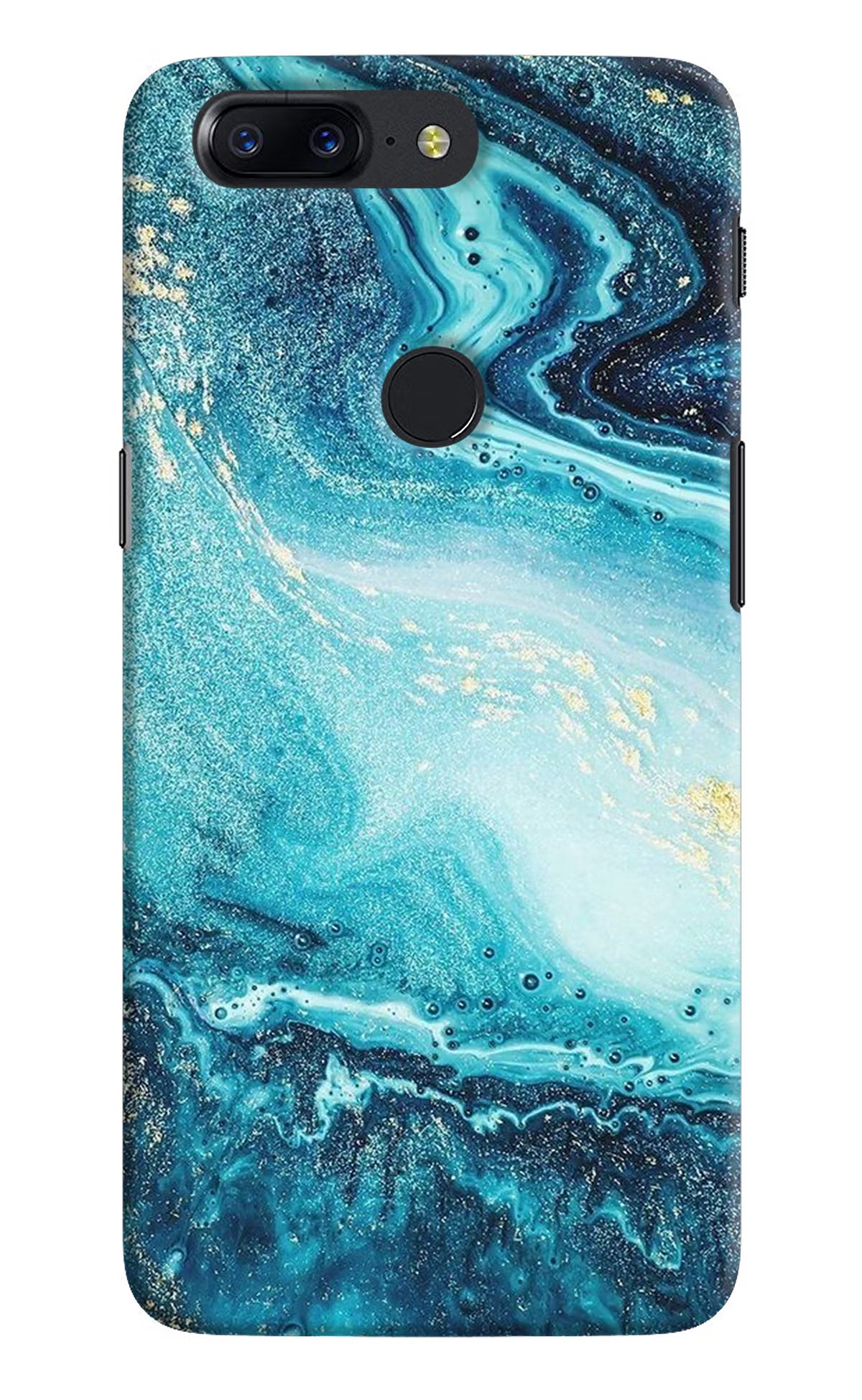 Blue Glitter Marble Oneplus 5T Hard Case Back Cover by Casekaro