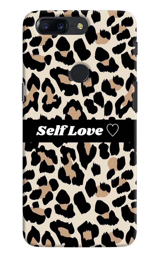 Leopard Print Self Love Oneplus 5T Hard Case Back Cover by Casekaro