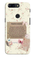 Hopeless Romantic Oneplus 5T Hard Case Back Cover by Casekaro