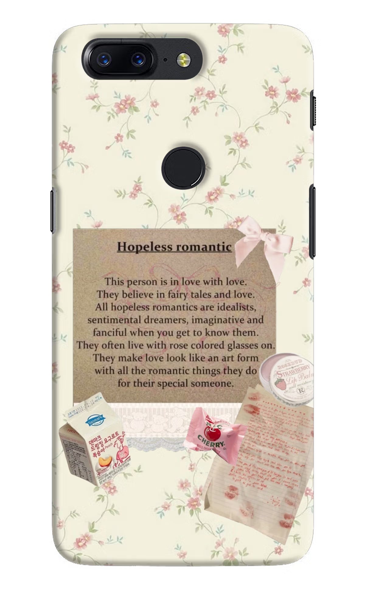 Hopeless Romantic Oneplus 5T Hard Case Back Cover by Casekaro