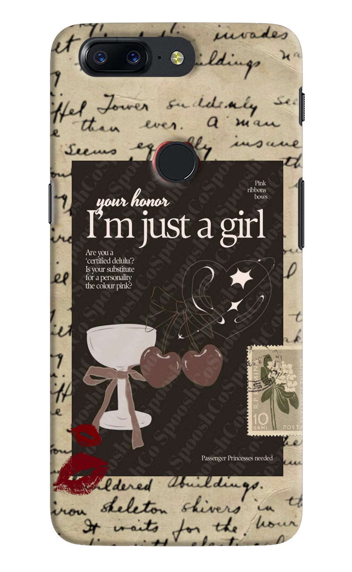 I am just a girl Oneplus 5T Hard Case Back Cover by Casekaro