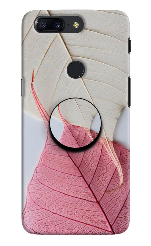 White Pink Leaf Oneplus 5T Pop Case by Casekaro
