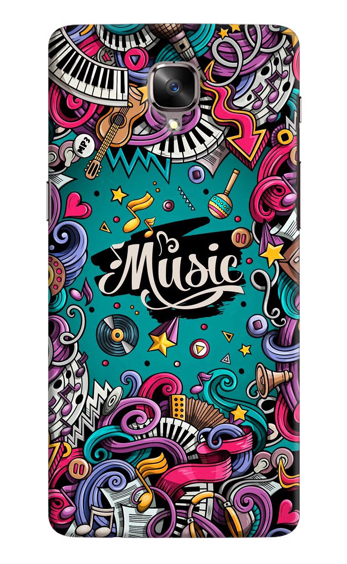 Music Graffiti Oneplus 3/3T Hard Case Back Cover by Casekaro