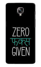 Zero Fucks Given Oneplus 3/3T Hard Case Back Cover by Casekaro