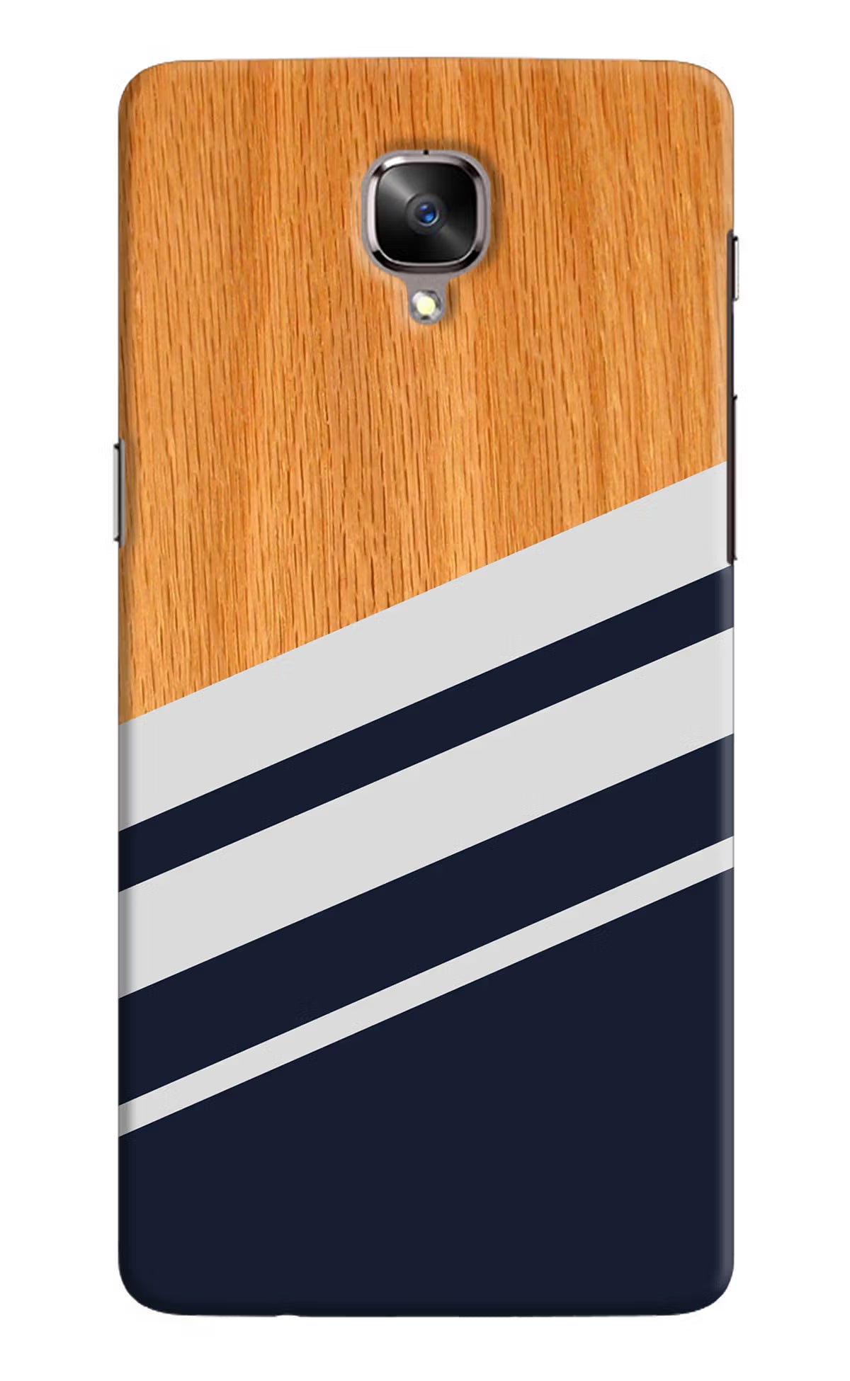 Blue and white wooden Oneplus 3/3T Hard Case Back Cover by Casekaro