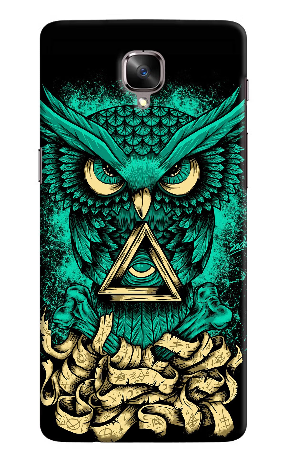 Green Owl Oneplus 3/3T Hard Case Back Cover by Casekaro