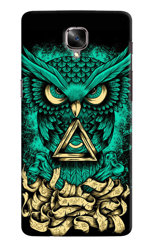 Green Owl Oneplus 3/3T Hard Case Back Cover by Casekaro