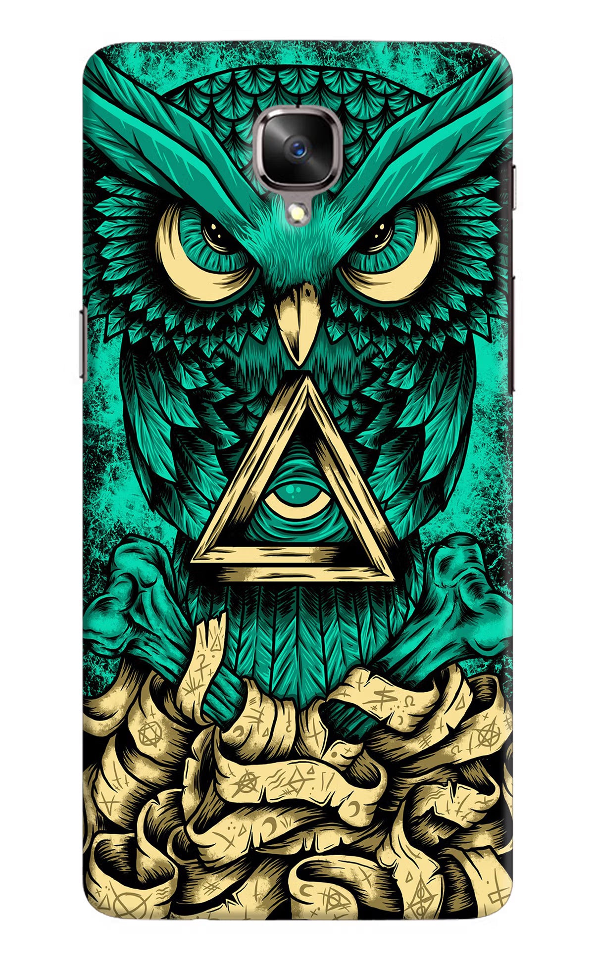 Green Owl Oneplus 3/3T Hard Case Back Cover by Casekaro