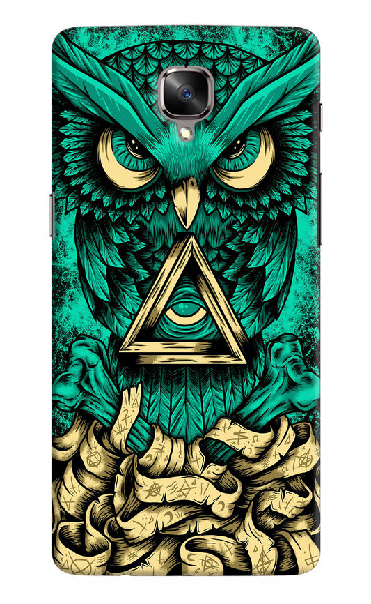 Green Owl Oneplus 3/3T Hard Case Back Cover by Casekaro