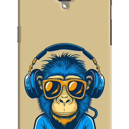 Monkey Headphone Oneplus 3/3T Hard Case Back Cover by Casekaro