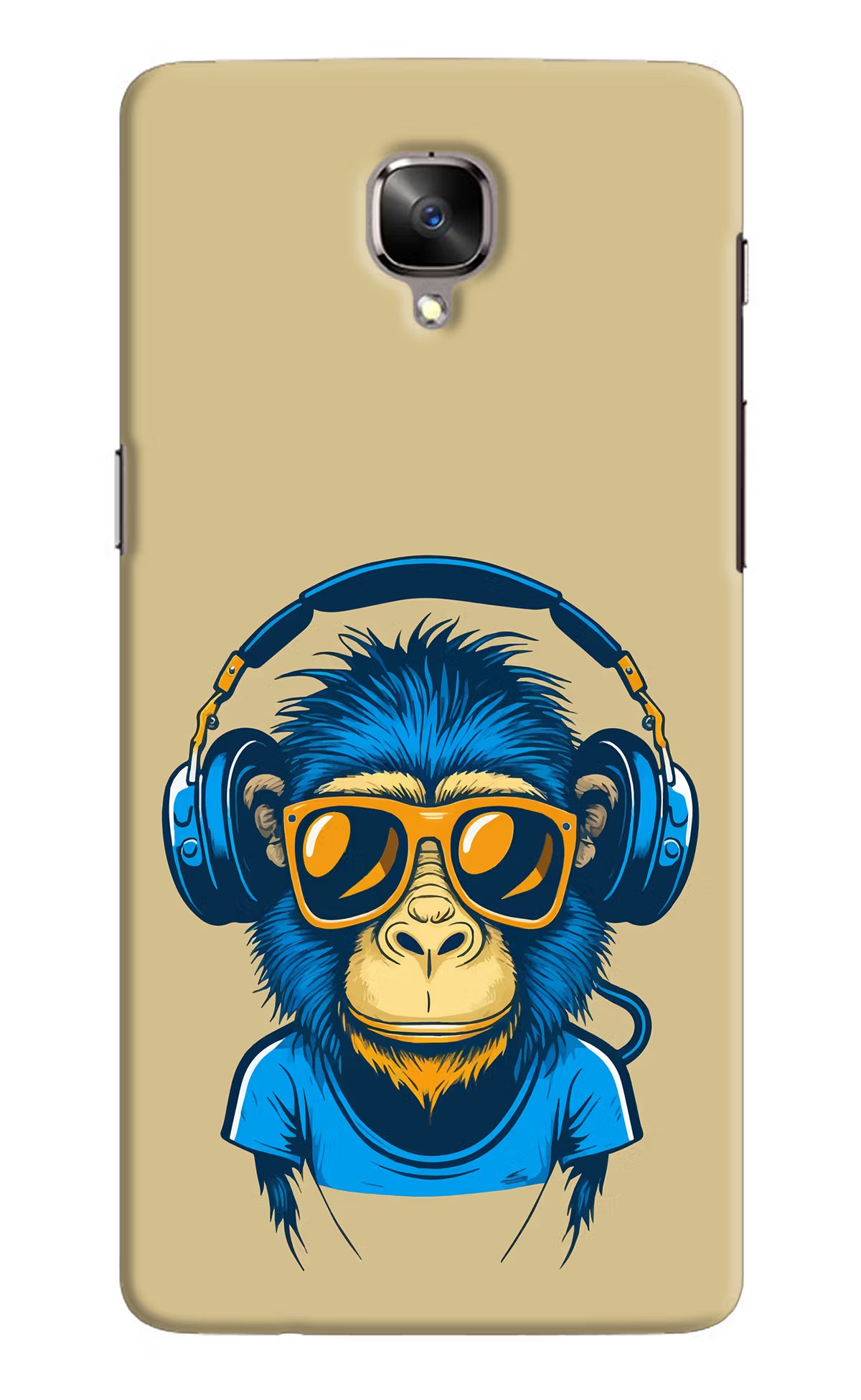 Monkey Headphone Oneplus 3/3T Hard Case Back Cover by Casekaro