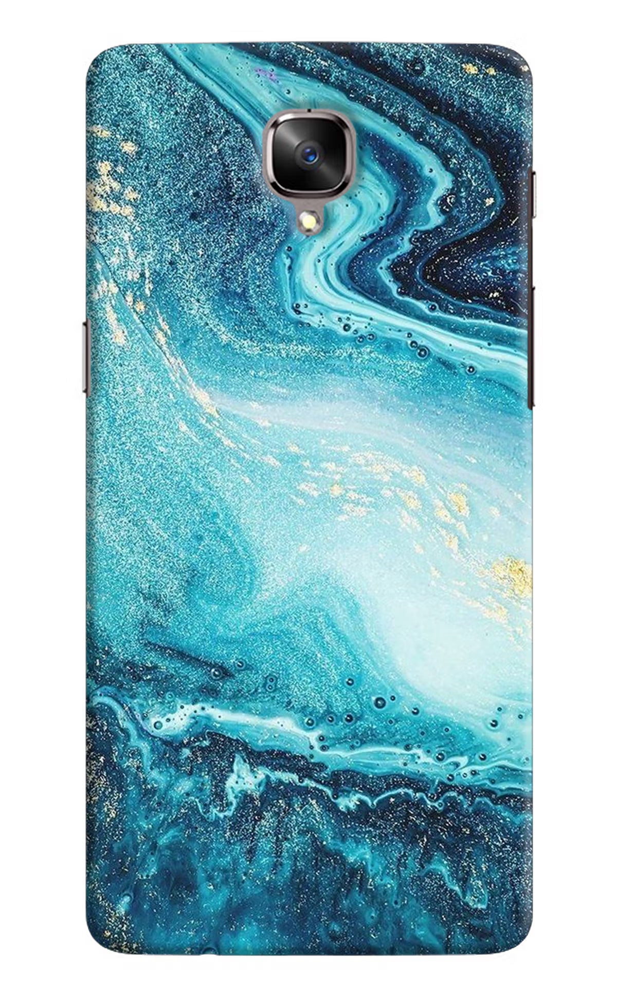 Blue Glitter Marble Oneplus 3/3T Hard Case Back Cover by Casekaro