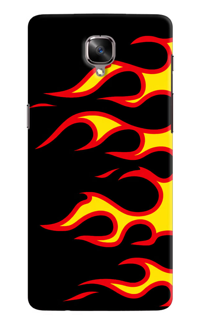 Side Sweep Flames Oneplus 3/3T Hard Case Back Cover by Casekaro