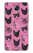 Pink Cats Oneplus 3/3T Hard Case Back Cover by Casekaro