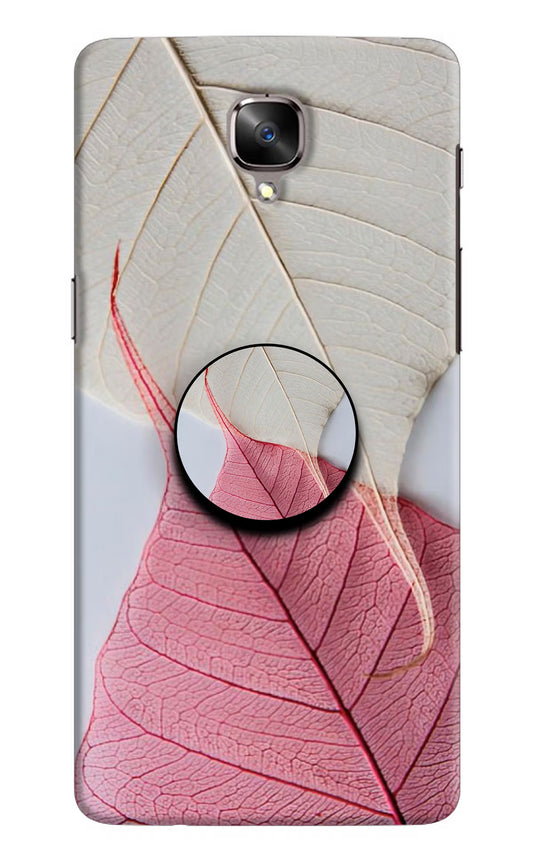 White Pink Leaf Oneplus 3/3T Pop Case by Casekaro