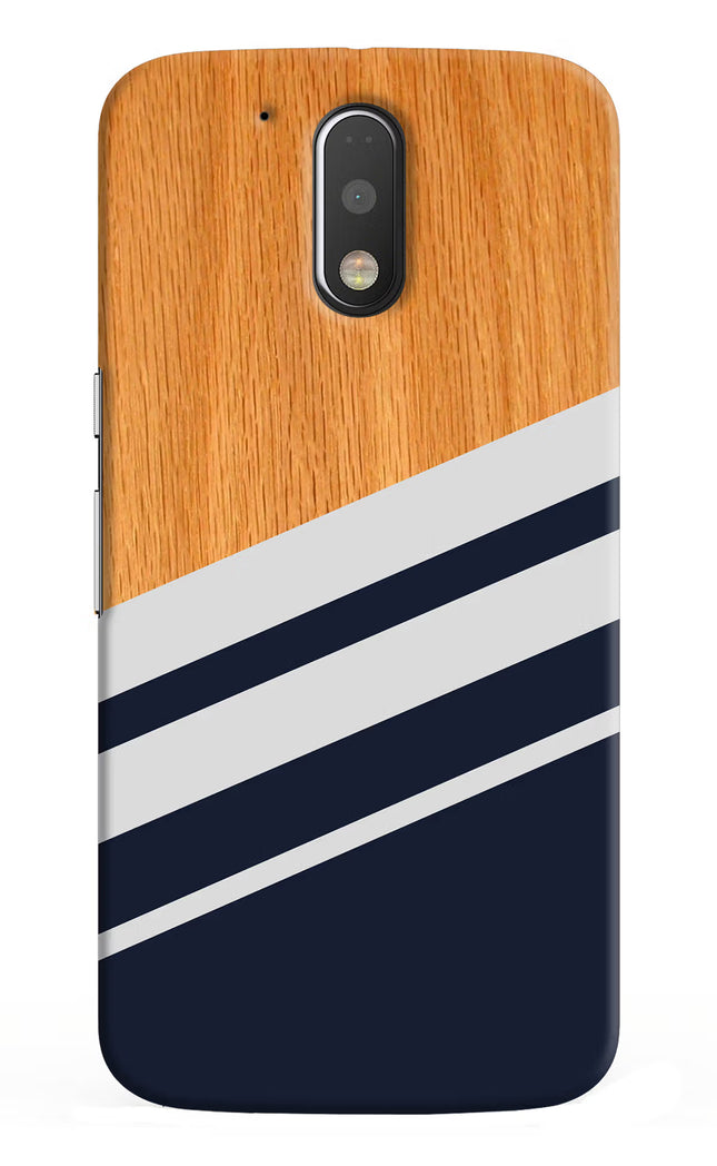 Blue and white wooden Moto G4/G4 plus Hard Case Back Cover by Casekaro