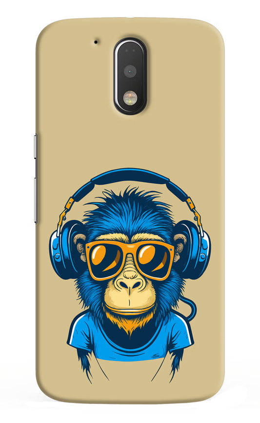 Monkey Headphone Moto G4/G4 plus Hard Case Back Cover by Casekaro