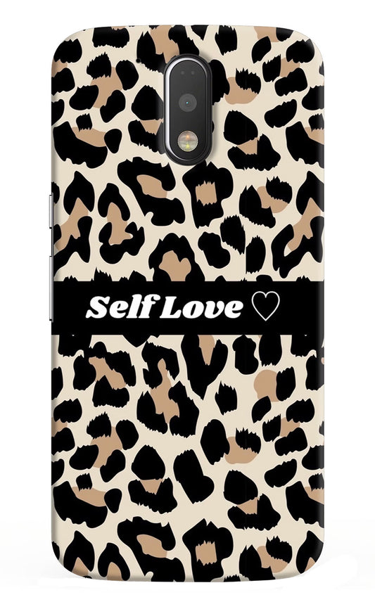 Leopard Print Self Love Moto G4/G4 plus Hard Case Back Cover by Casekaro