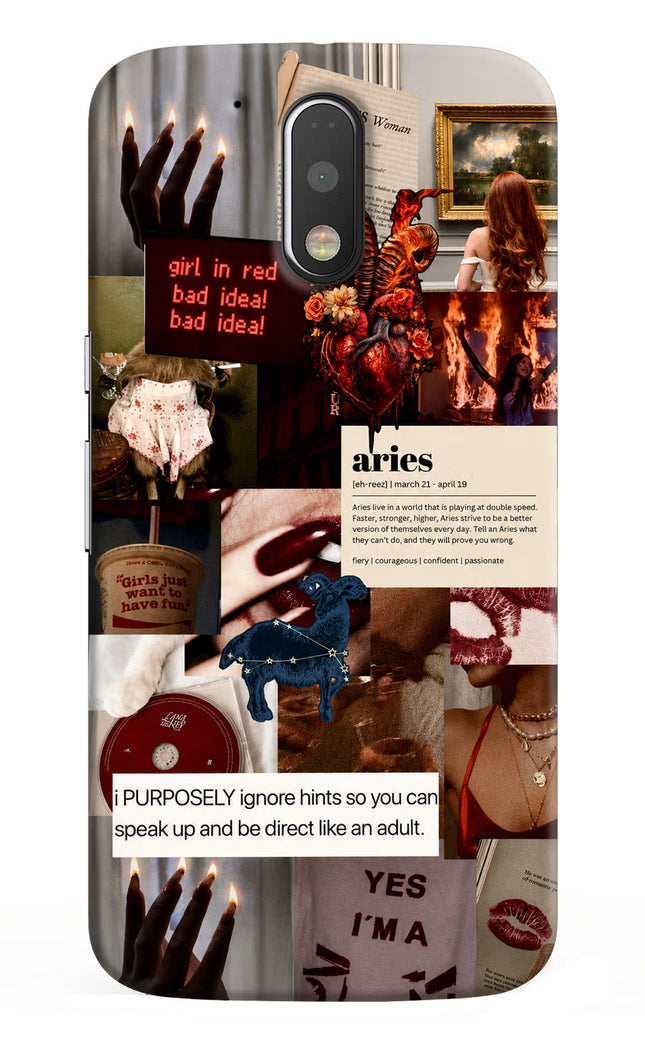 Zodiac Aries Moto G4/G4 plus Hard Case Back Cover by Casekaro