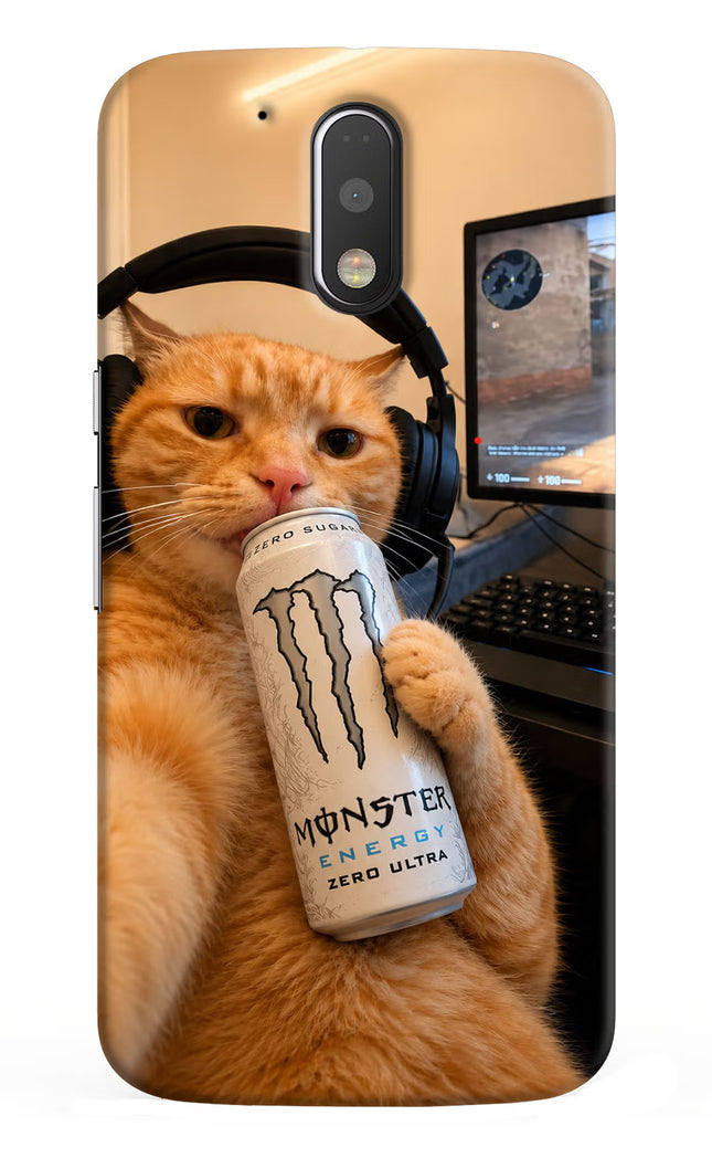 Gamer Cat Energy Moto G4/G4 plus Hard Case Back Cover by Casekaro