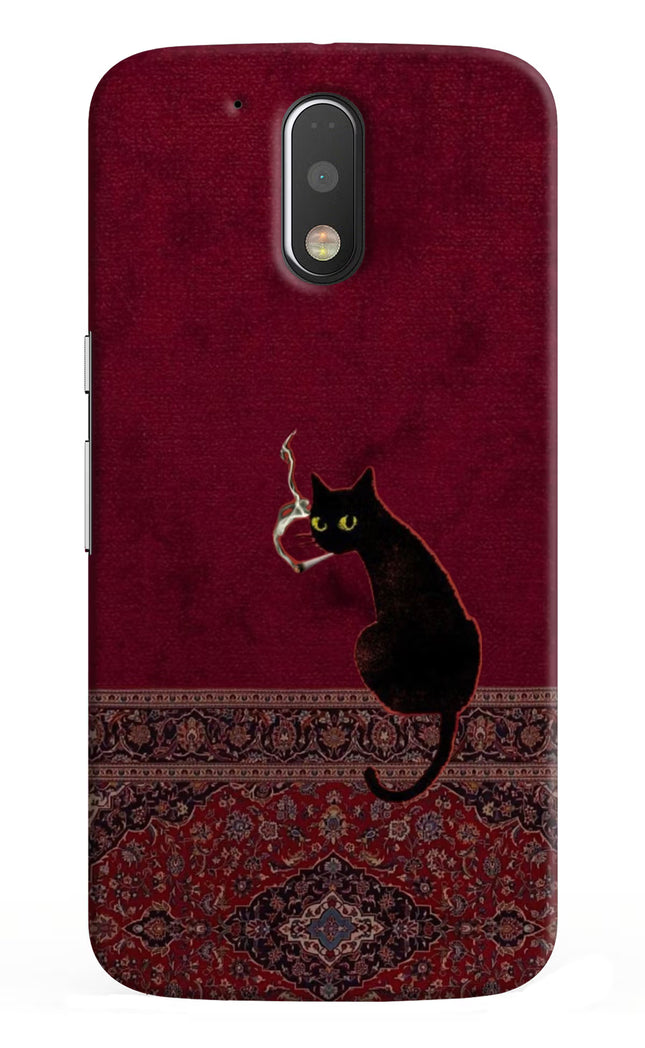 Midnight Cat Moto G4/G4 plus Hard Case Back Cover by Casekaro