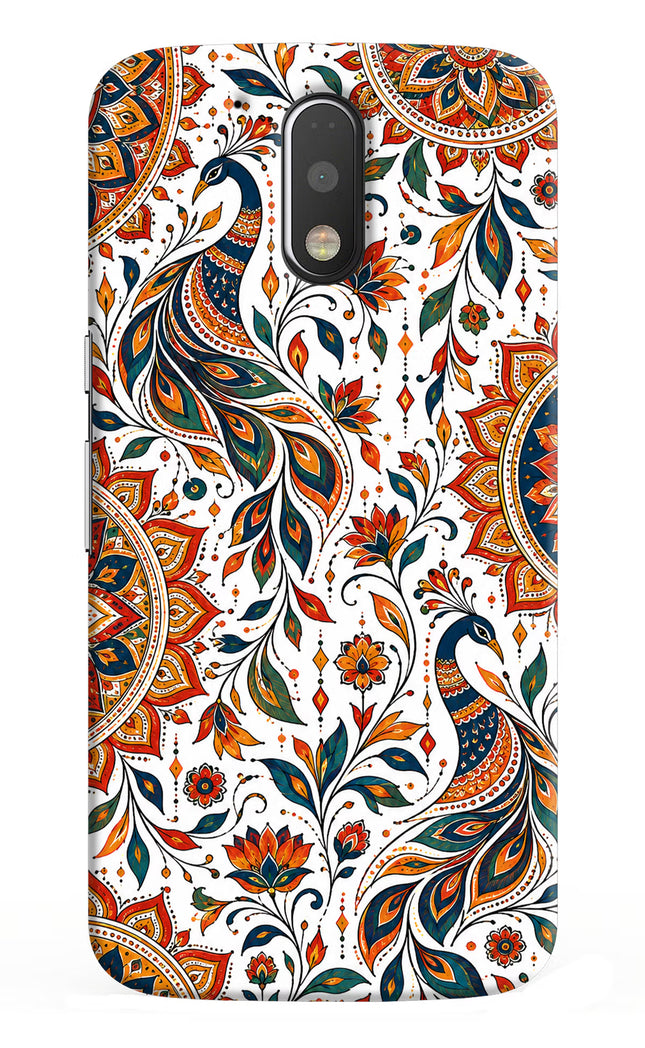 White Mayura Moto G4/G4 plus Hard Case Back Cover by Casekaro
