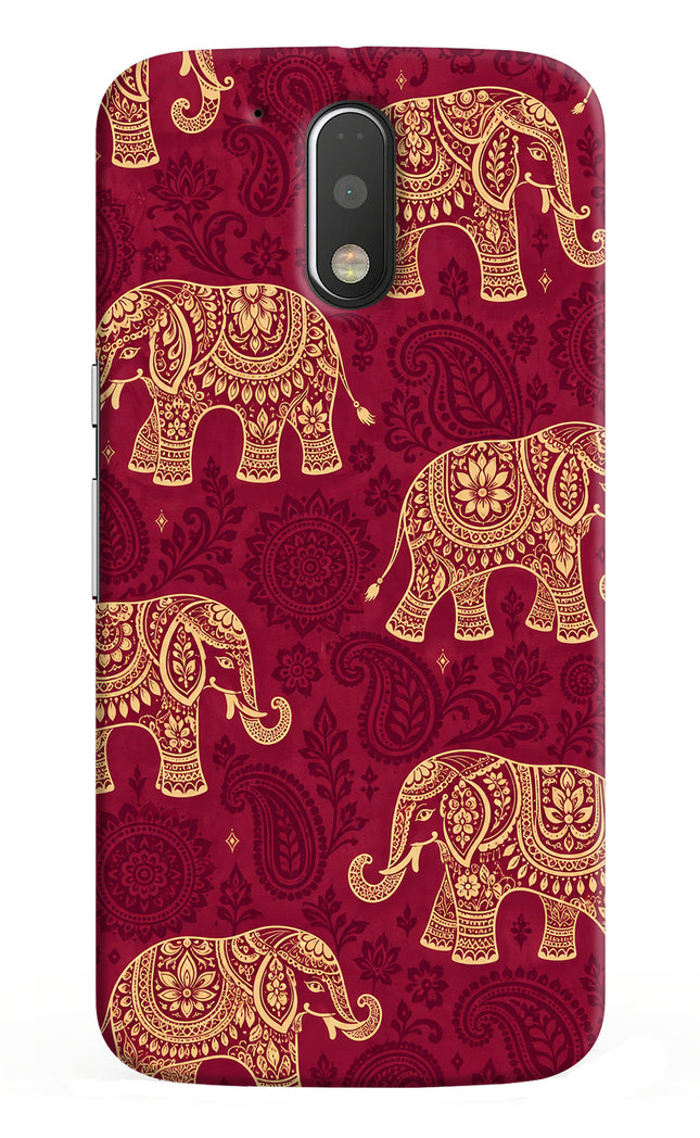 Maroon Elephant Moto G4/G4 plus Hard Case Back Cover by Casekaro