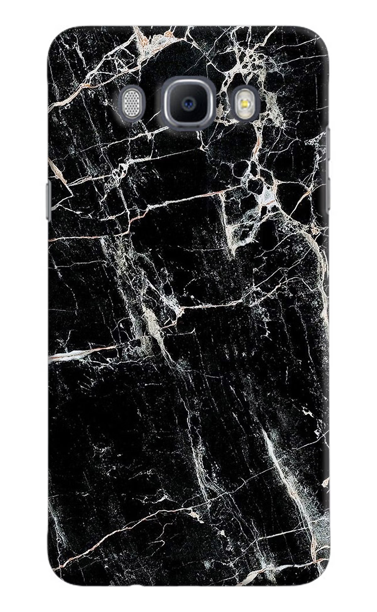 Black Marble Texture Samsung J7 2016 Hard Case Back Cover by Casekaro