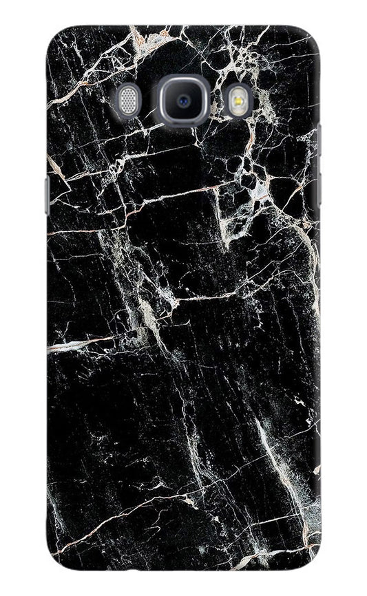 Black Marble Texture Samsung J7 2016 Hard Case Back Cover by Casekaro