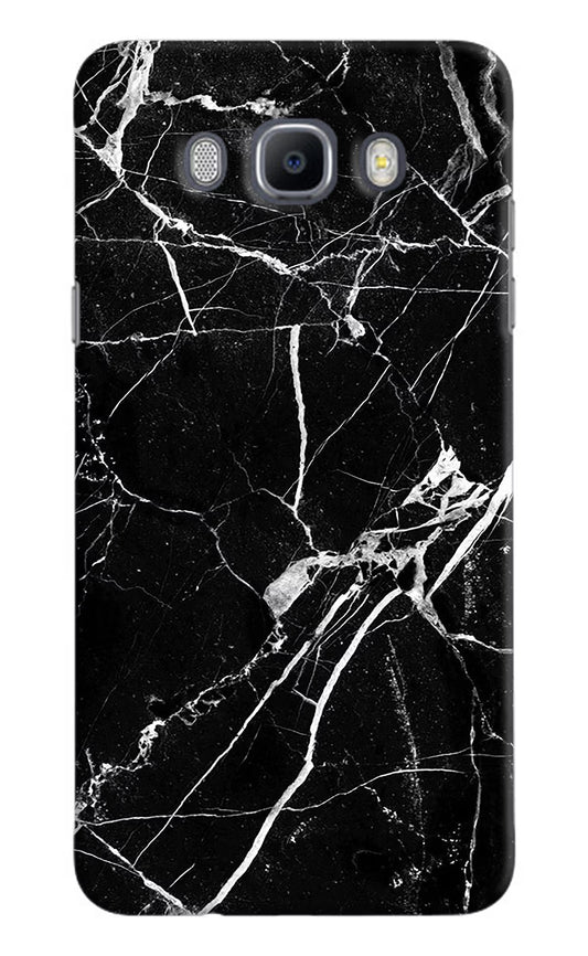 Black Marble Pattern Samsung J7 2016 Hard Case Back Cover by Casekaro