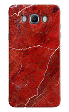 Red Marble Design Samsung J7 2016 Hard Case Back Cover by Casekaro